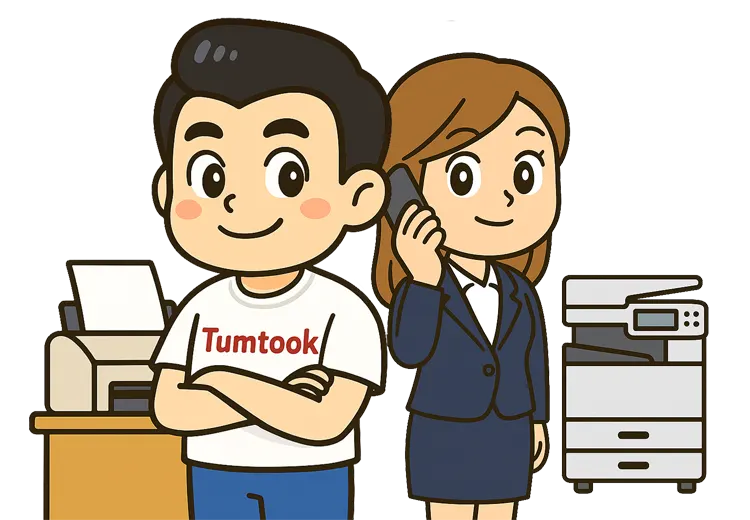 การลงทุนซื้อเครื่องพิมพ์เครื่องแรก และการจ้างพนักงานคนแรกของโรงพิมพ์ Tumtook
