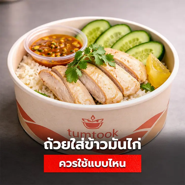 ถ้วยใส่ข้าวมันไก่ ควรใช้แบบไหน แนะนำถ้วยกระดาษใส่อาหารคุณภาพ