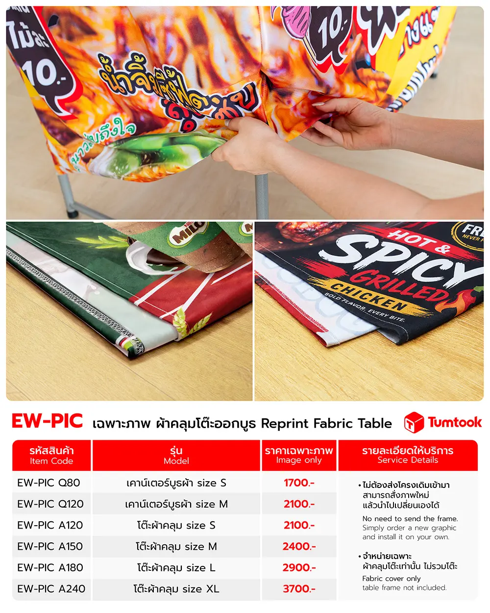 ราคา เฉพาะภาพ ผ้าคลุมโต๊ะ