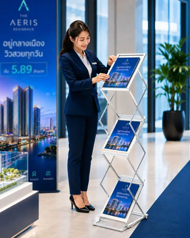 ชั้นวางโบรชัวร์
